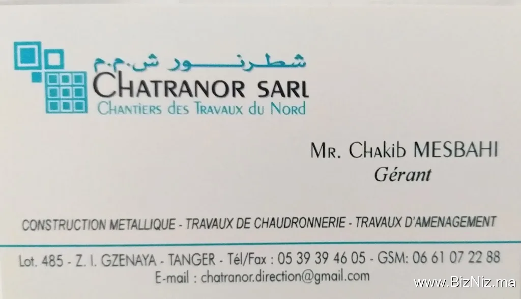 Sté CHATRANOR SARL